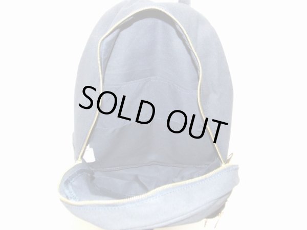 画像7: ゴールドダブルファスナー帆布リュックサック紺 (7)