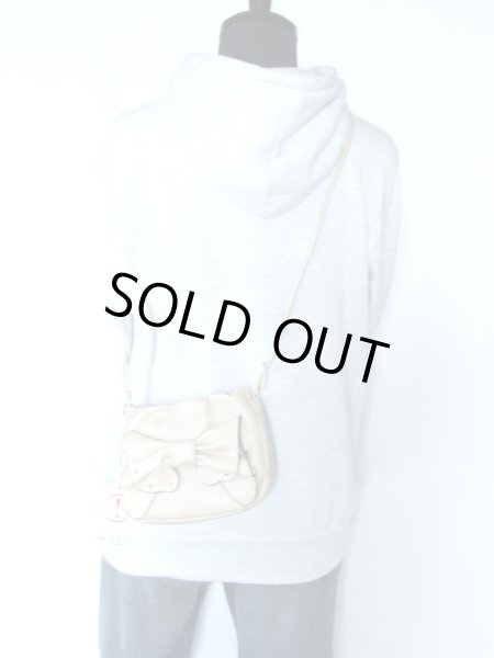 画像5: リボン飾り付き合皮ポシェット横型（ベージュ） (5)