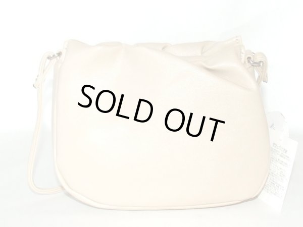 画像3: リボン飾り付き合皮ポシェット横型（ベージュ） (3)