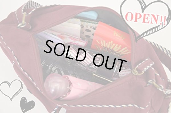 画像6: ストライプ縁取りがオシャレなショルダーバッグ黒 (6)