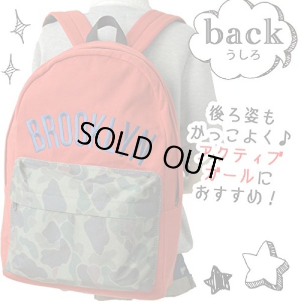 画像4: ＜送料無料＞＜値下げ＞BROOKLYN刺繡迷彩ディパック／オレンジ (4)