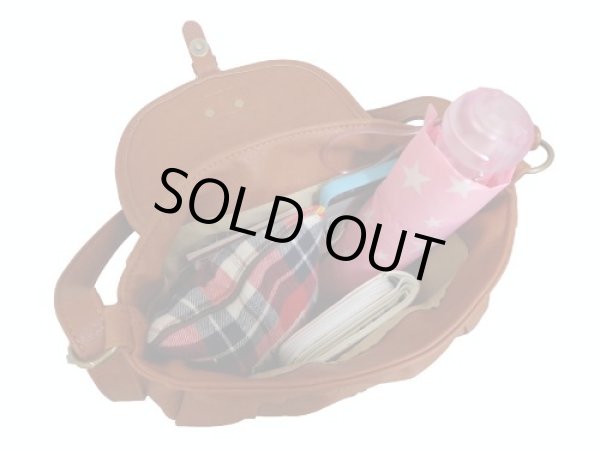 画像7: レース付き合皮ショルダーバッグ茶 (7)