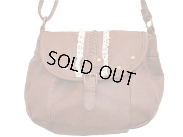 画像3: レース付き合皮ショルダーバッグ茶 (3)