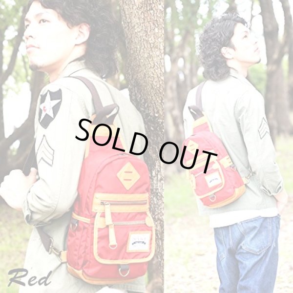 画像9: DEVICEアウトドア丈夫なナイロンボディバッグ赤 (9)