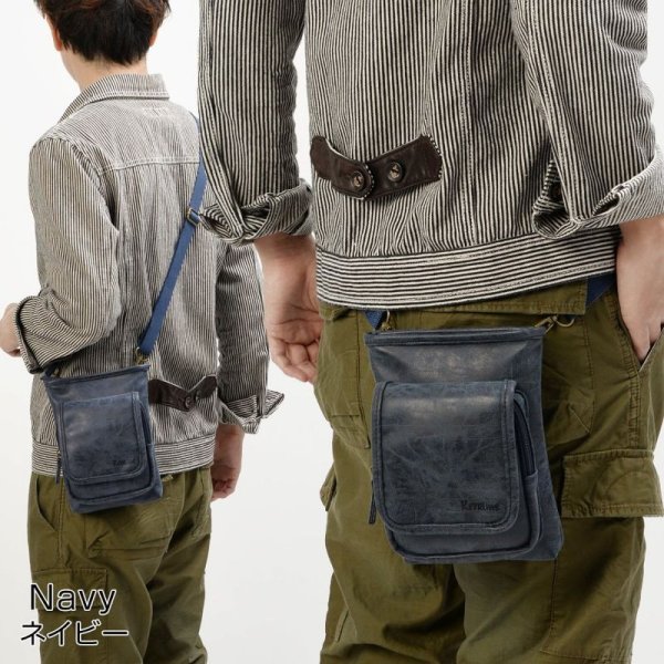 画像11: メンズ・フェイクレザーヴィンテージ感のある3wayシザーバッグ（４色有） (11)