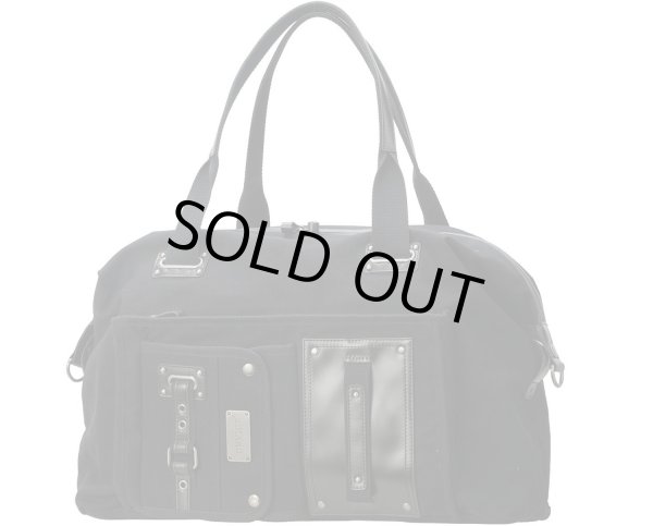 画像2: 機能ポケット付きカッコイイ2wayボストンバッグ黒 (2)