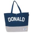 画像1: ドナルドダックDONALD刺繍入りトートバッグ紺 (1)