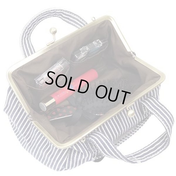 画像3: ストライプデニムがま口2wayポシェット【メール便ok】 (3)