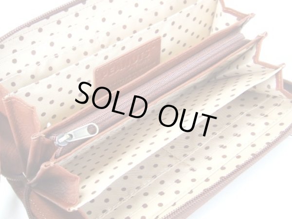 画像5: スヌーピー(SNOOPY)足跡ラウンド長財布茶 (5)