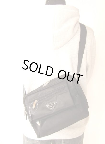 画像8: ７つの機能ポケット付きショルダーバッグ黒 (8)