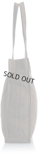 画像3: 持ち手長さ調節可能ピンストライプトートバッグ茶 (3)