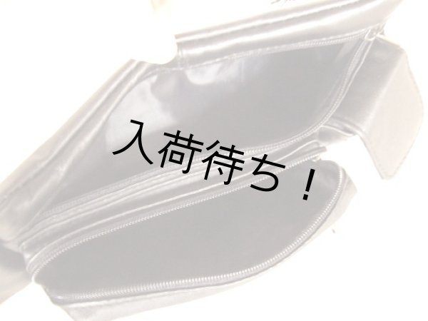 画像5: 合皮＆ラム革ウエストバッグ黒【メール便ok】 (5)