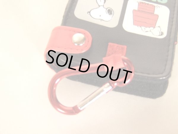 画像5: スヌーピーsnoopyミニポーチ携帯ケース黒 (5)