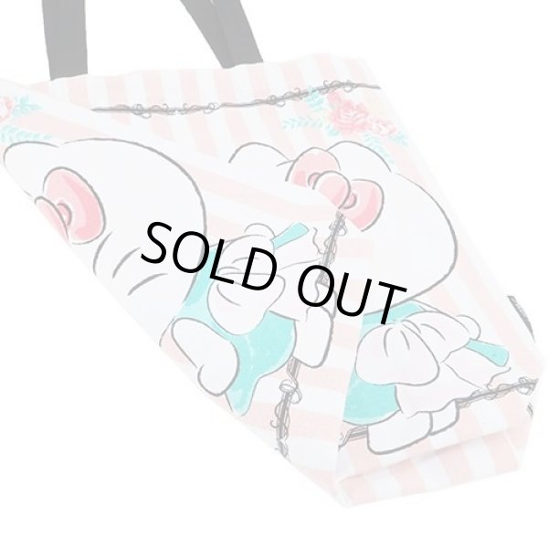 画像2: ハローキティ(HelloKitty)ストライプローズトートバッグ (2)