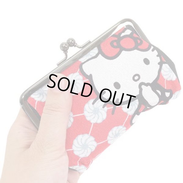 画像4: ハローキティちりめん和柄がま口ポーチ【メール便ok】 (4)