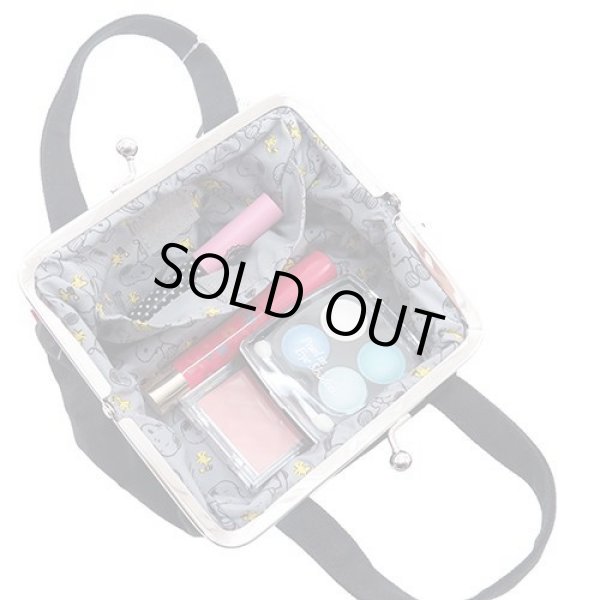 画像4: スヌーピーボストン型がま口ポーチ黒【メール便ok】 (4)