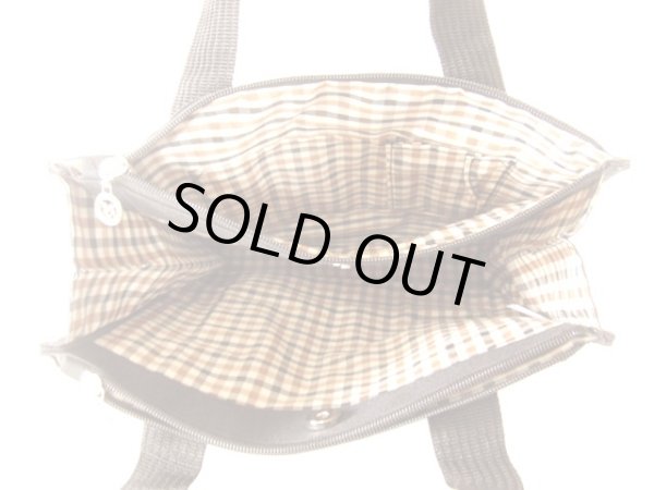 画像4: チェック裏地３室式トートバッグＡ４黒 (4)