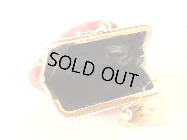 画像4: 牛革がま口財布・小物入れ赤【メール便ok】 (4)