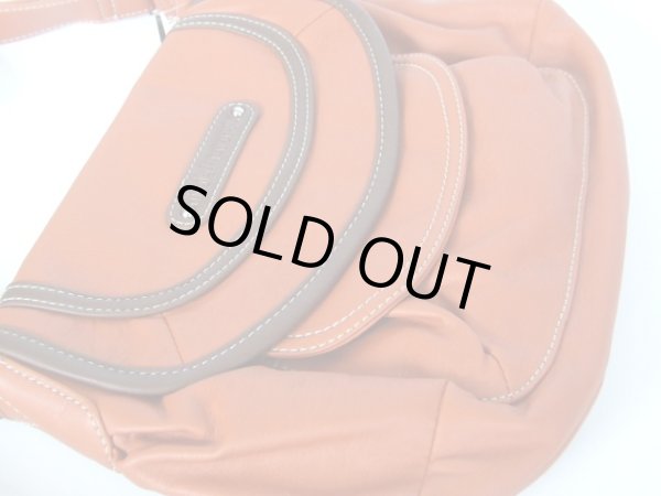 画像4: フェミニンな合皮ショルダーバッグ／オレンジ (4)