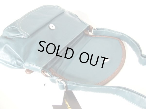 画像5: フェミニンな合皮ショルダーバッグ／ブルー (5)