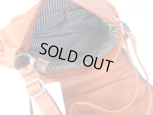 画像7: フェミニンな合皮ショルダーバッグ／オレンジ (7)