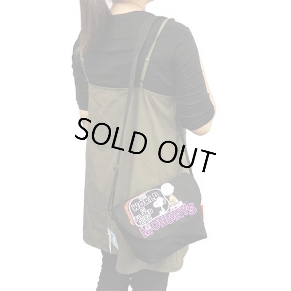 画像6: スヌーピーsnoopyミニメッセンジャーバッグ黒【メール便ok】 (6)