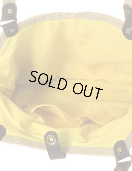 画像4: ＜訳あり＞カラフル裏地帆布工房トートバッグ／ベージュ (4)