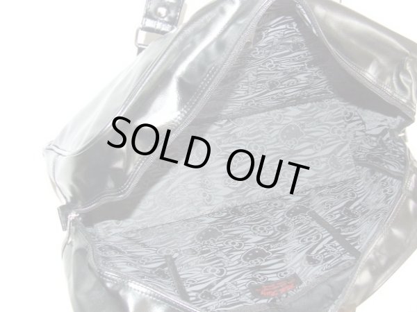 画像8: ハローキティHELLO KITTYパスケース＆底ポケット付きスクールバッグ黒 (8)