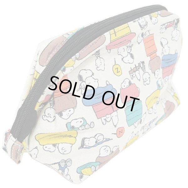 画像2: スヌーピーsnoopy総柄ワイヤー入りコスメポーチ【メール便ok】 (2)