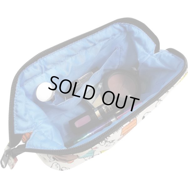 画像4: スヌーピーsnoopy総柄ワイヤー入りコスメポーチ【メール便ok】 (4)