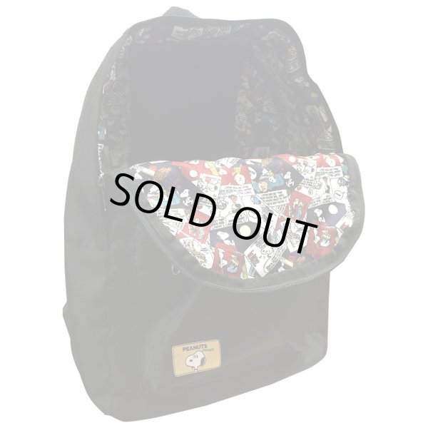 画像5: スヌーピーsnoopyカラフルな裏地ちらし柄ディパック黒 (5)