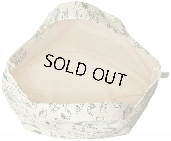 画像4: スヌーピーSNOOPYコミック柄ミニトートバッグ緑【メール便ok】 (4)