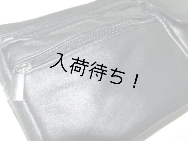 画像4: 合皮＆ラム革ウエストバッグ黒【メール便ok】 (4)
