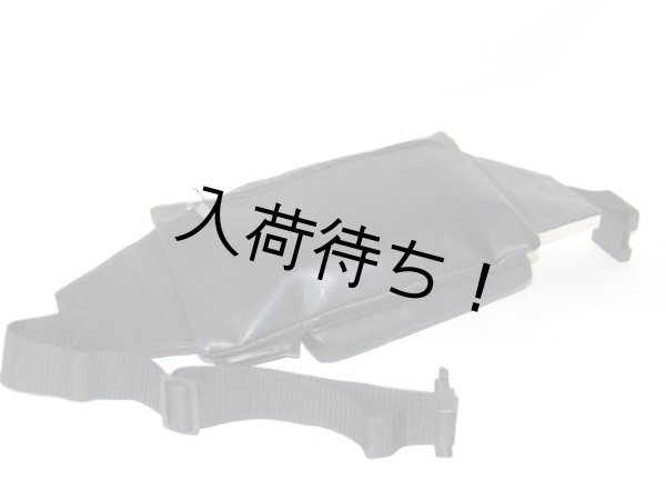 画像2: 合皮＆ラム革ウエストバッグ黒【メール便ok】 (2)