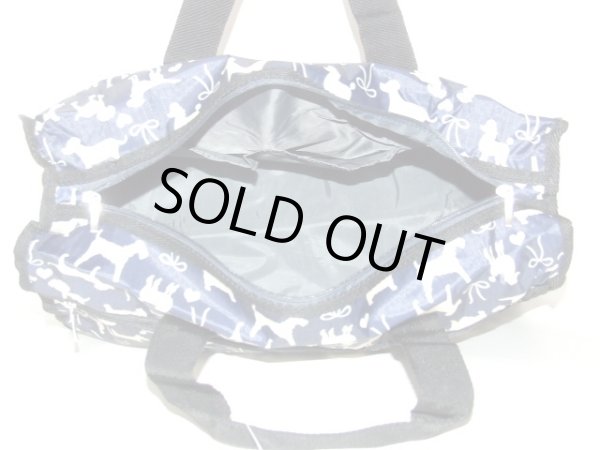 画像5: 犬シルエット２ＷＡＹボストンバッグ紺キャリー対応 (5)