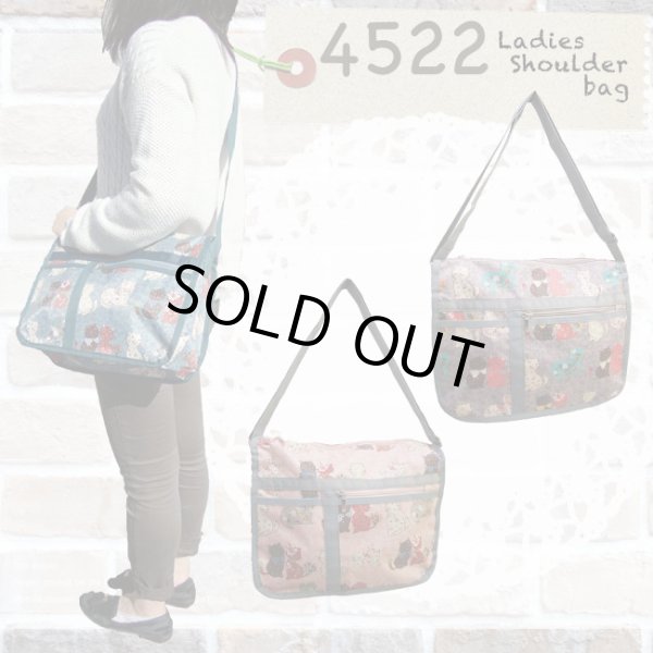 画像5: カワイイ猫和風柄ショルダーバッグ（３色有）【メール便ok】 (5)