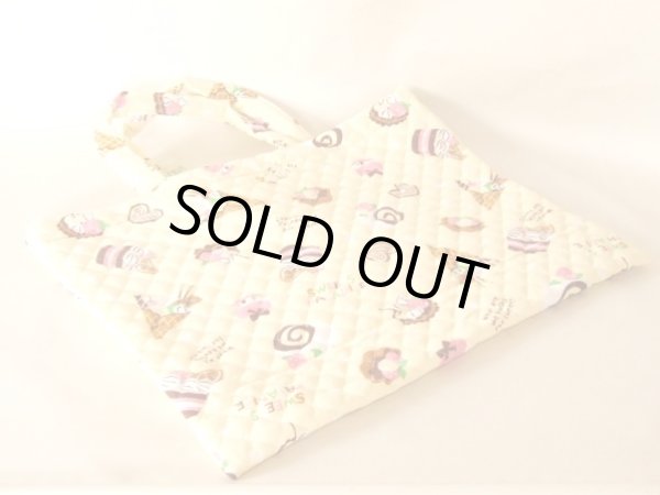 画像2: スイーツ柄キルトお稽古バッグ黄 (2)