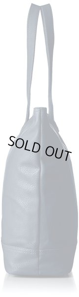 画像3: シボ感のあるフェイクレザー使いのスクエアタイプのトートバッグ紺 (3)