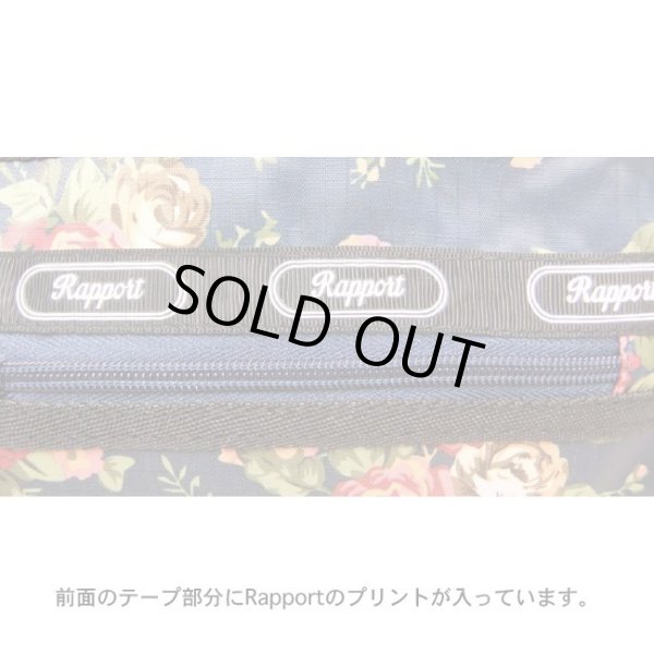 画像6: フラワー柄２室式ショルダーバッグ紺【メール便ok】 (6)