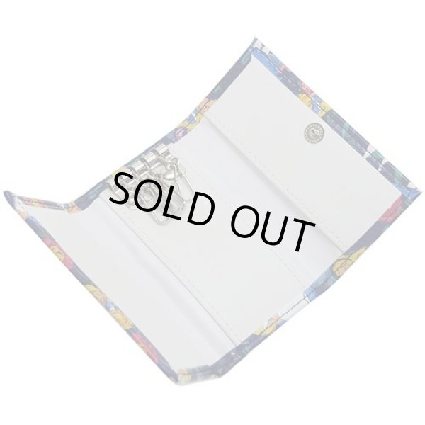 画像3: DISNEY不思議の国のアリス花柄キーケース紺【メール便ok】 (3)