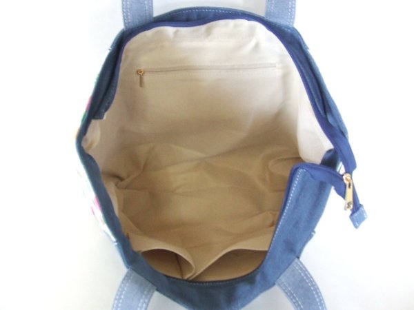 画像6: ＜値下げ＞＜訳あり＞カラフル花柄デニムトートバッグ (6)