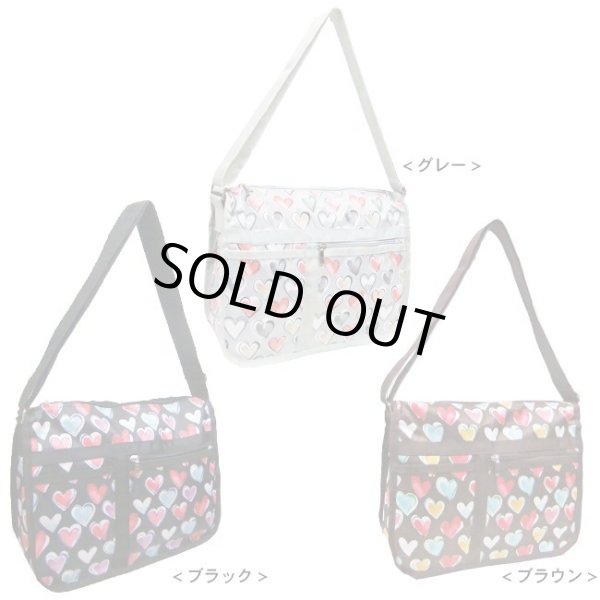 画像2: ハートいっぱいショルダーバッグ黒 (2)