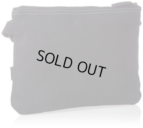 画像2: ステッチポケット帆布サコッシュショルダーバッグ黒 (2)