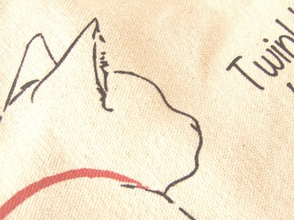 画像8: レディース猫の親子のかわいいイラスト天ファスナートートバッグ／アイボリー (8)