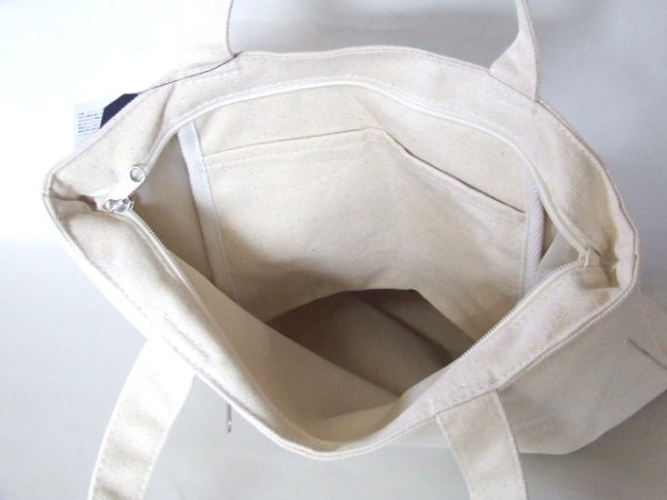 画像10: レディース親子パンダ柄可愛い天ファスナートートバッグ／アイボリー (10)