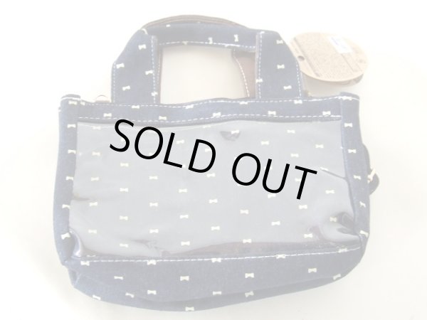 画像4: スマホの操作をカバンに入れたまま出来る2wayミニトートバッグ／リボン柄（２色有）＜メール便ok＞ (4)