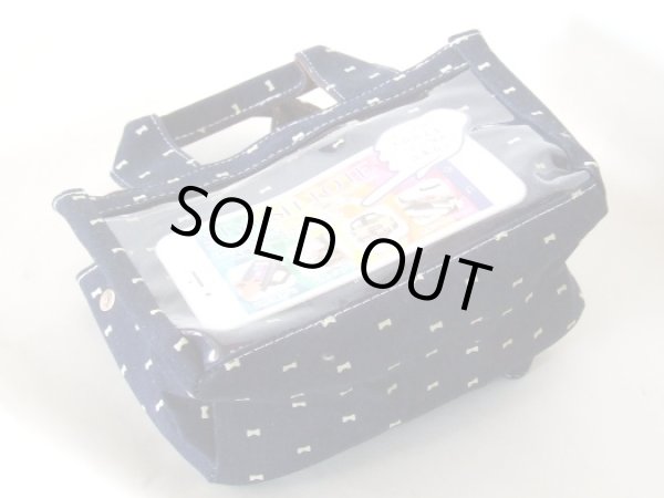 画像3: スマホの操作をカバンに入れたまま出来る2wayミニトートバッグ／リボン柄（２色有）＜メール便ok＞ (3)