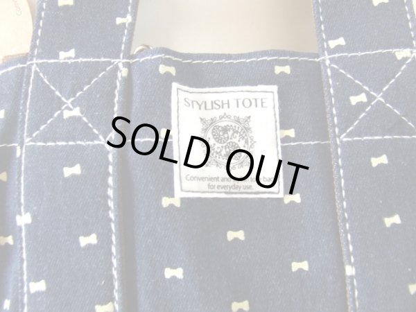 画像7: スマホの操作をカバンに入れたまま出来る2wayミニトートバッグ／リボン柄（２色有）＜メール便ok＞ (7)