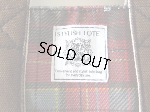 画像8: スマホの操作が透明ポケットに入れたまま出来る2wayミニトートバッグ／タータンチェック（２色有）【メール便ok】 (8)