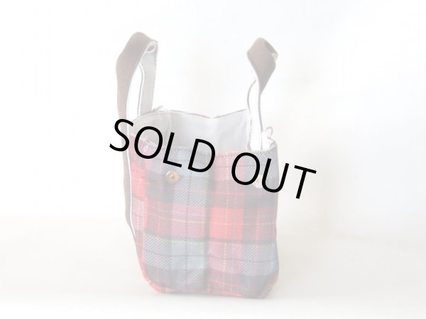画像5: スマホの操作が透明ポケットに入れたまま出来る2wayミニトートバッグ／タータンチェック（２色有）【メール便ok】 (5)